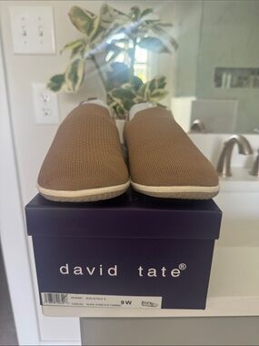 David Tate Brown Knit Slip-On Loafers